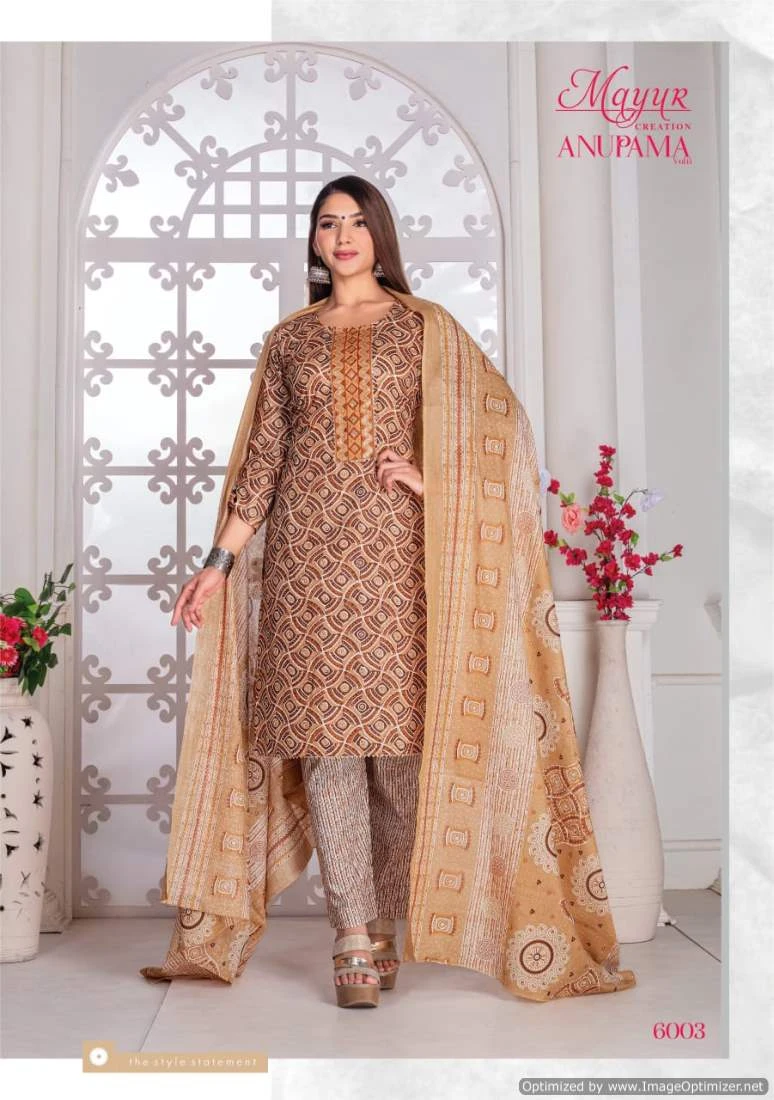 Mayur Anupama Vol 6 Lawn Cotton Wholesale Salwar Suit Catalog — Wholesale Salwar Suits, Mayur Dress wholesale from Surat — view 4